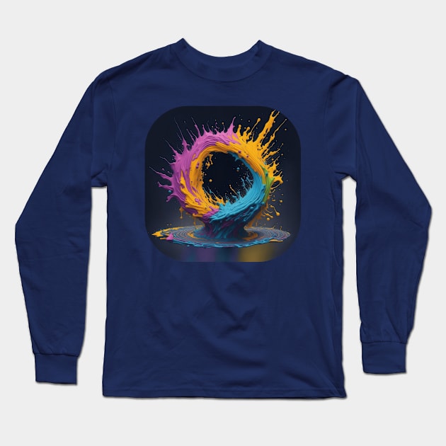 Acrylic paint ring Long Sleeve T-Shirt by Spazashop Designs